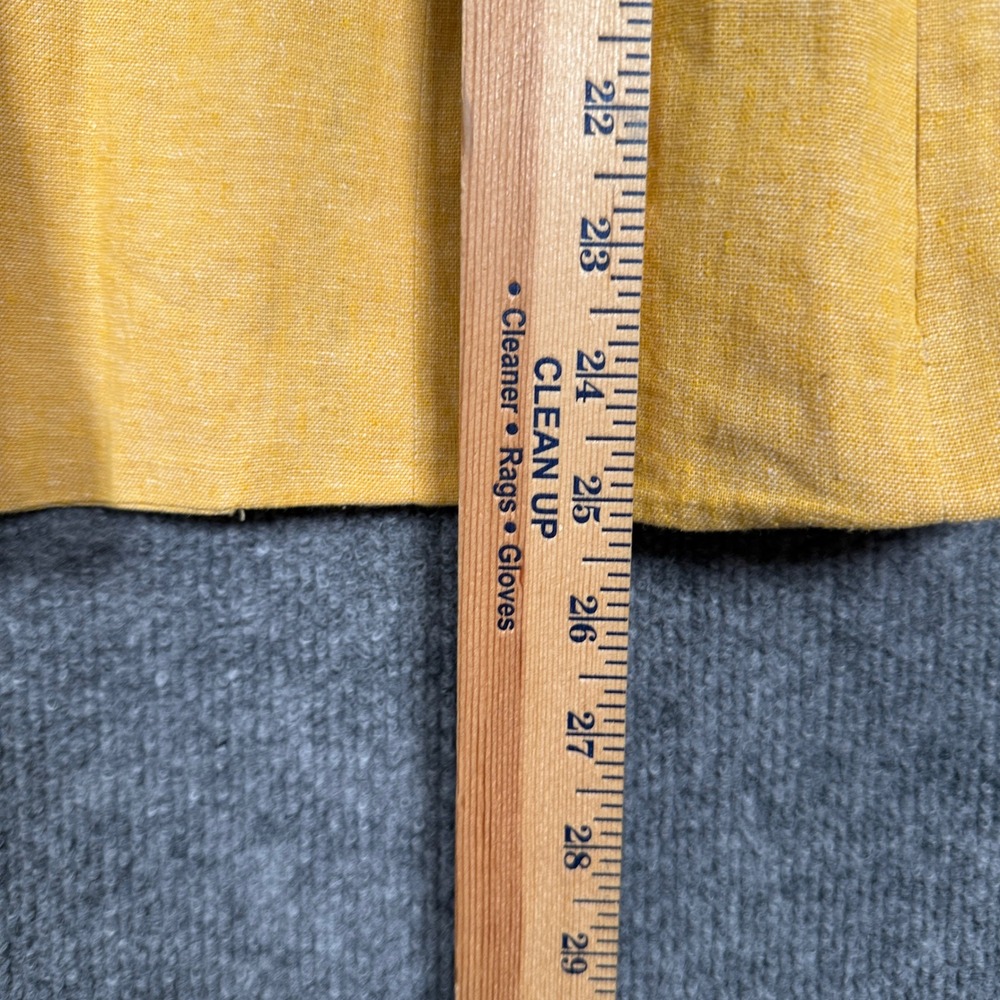 Coldwater Creek Size W20 Shirt Shacket Mustard Yellow Linen Rayon Zip Pocket - Picture 8 of 9